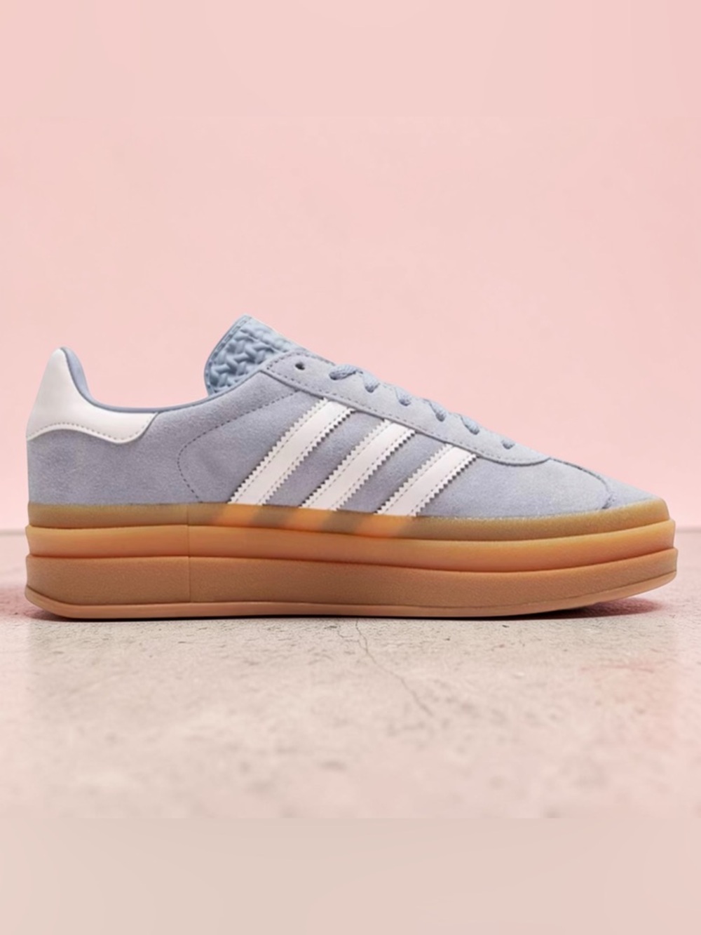 NWT Adidas Gazelle Bold Platform Sneakers Silver Violet Women’s 8 / Juniors 6.5 - Picture 3 of 12
